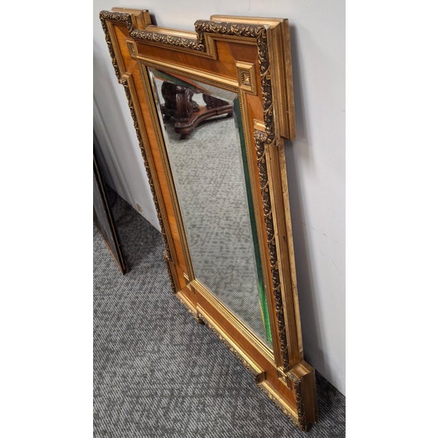 Tan Mid 20th Century William IV Style Mahogany Inset Partial Gilt Decorated Frame Mirror For Sale - Image 8 of 11