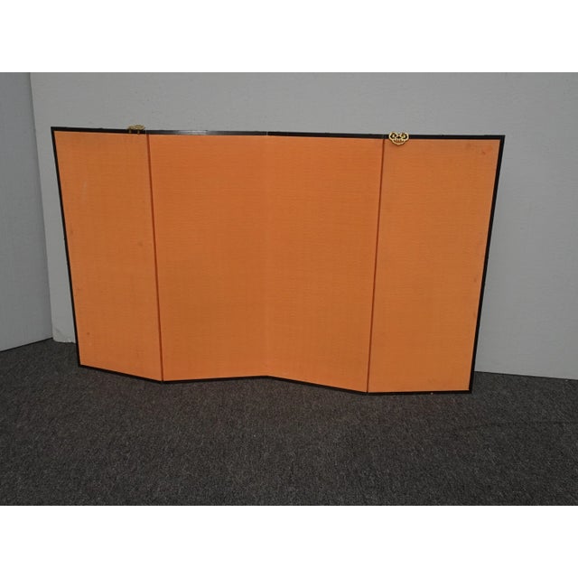 Vintage Oriental Asian Four Panel Screen With Birds & Signed For Sale - Image 11 of 13