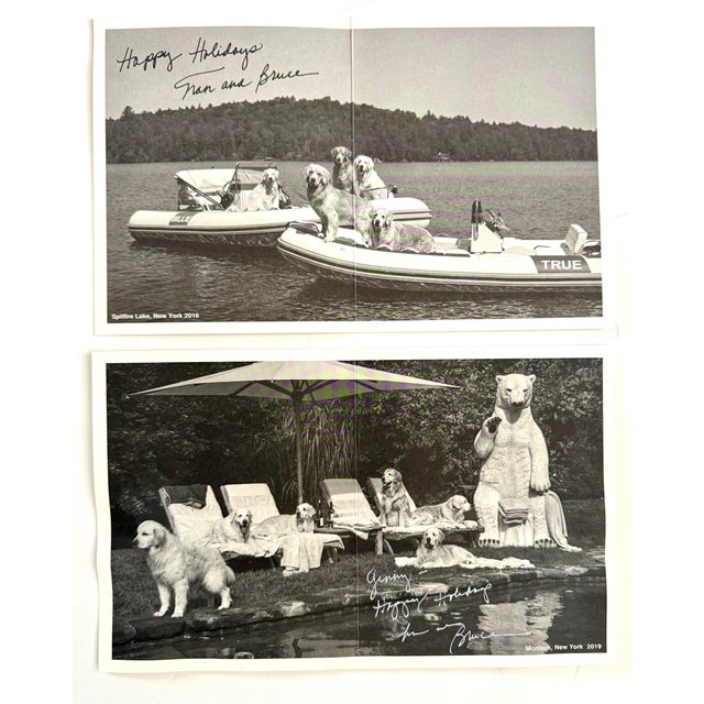 American Set of 2 Signed Bruce Weber Holiday Cards, Personally Signed to Recipient For Sale - Image 3 of 4