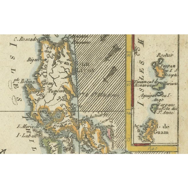 Gold Bonne Map of the Philippines, 1780 For Sale - Image 8 of 12
