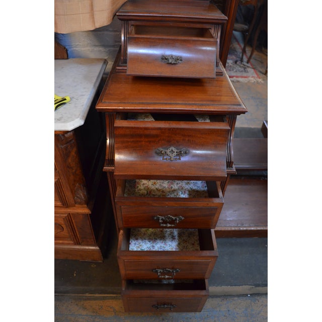 Victorian Vanity Dresser With Full Length Dressing Mirror and Drawers