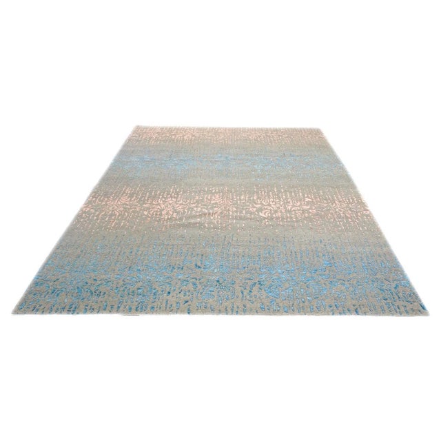 Condition: New Origin: Nepal Design: Modern Actual size: 9.1 X 11.10 Color: Blue, Gray, Pink Content: Wool and Silk
