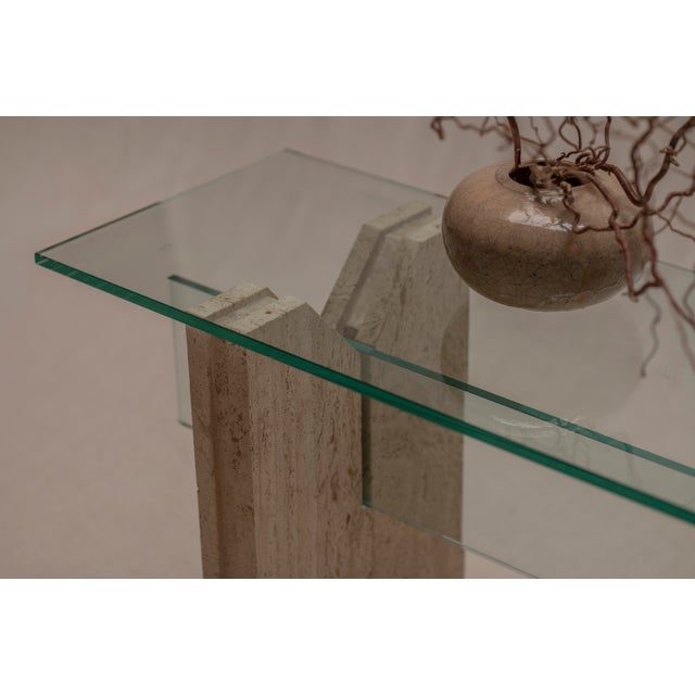 Glass Sculptural Italian Console Table, 1970 For Sale - Image 7 of 17