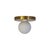 Globe Flush Mount Brushed Brass, 3 Inch Glass Globe, by Research.Lighting, Modern, Minimal For Sale In New York - Image 6 of 6