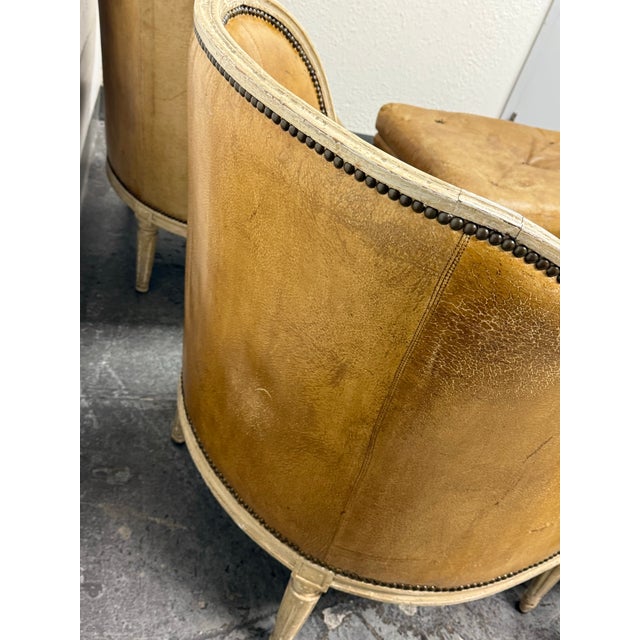 Belmar Furniture Custom Hendrix Allardyce Louis XVI Style Bergere Armchairs + Ottomans Set For Sale - Image 12 of 12