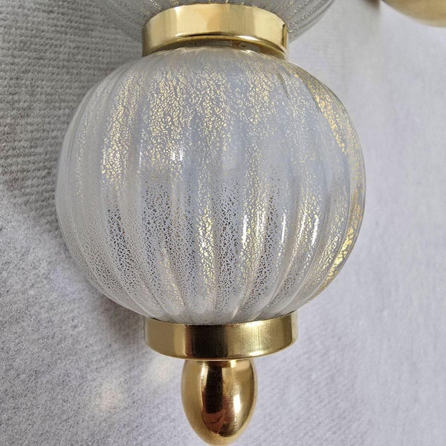 1990s Pair of Acqua Green Murano Glass Sconces For Sale - Image 12 of 12