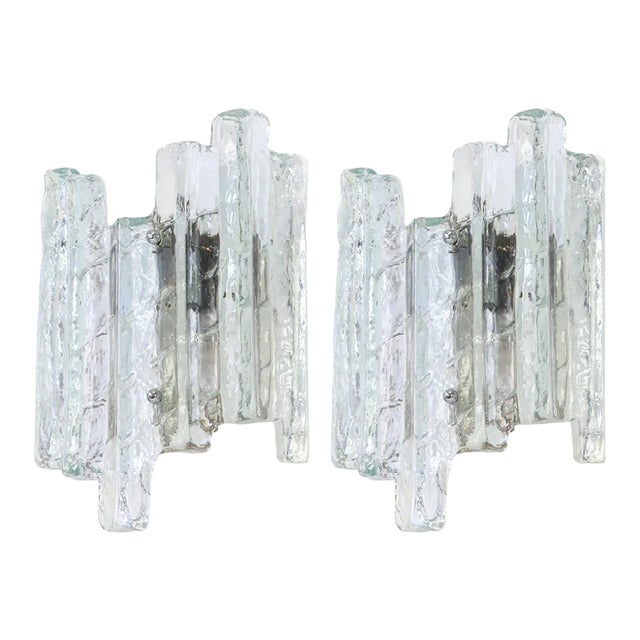 Large Austrian Murano Wall Lights in the Style of Kalmar, 1960s For Sale