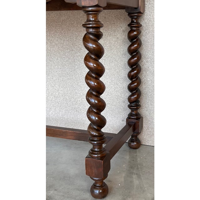 Early 20th Century Spanish Carved Console Table With Turned Legs For Sale - Image 10 of 10