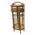 Oak China Cabinet W Additional Top Storage Glass Front Rope Turned Trim Mirrored For Sale