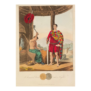 1815 Romanised Briton and a Feryllt Hand Colored Etching