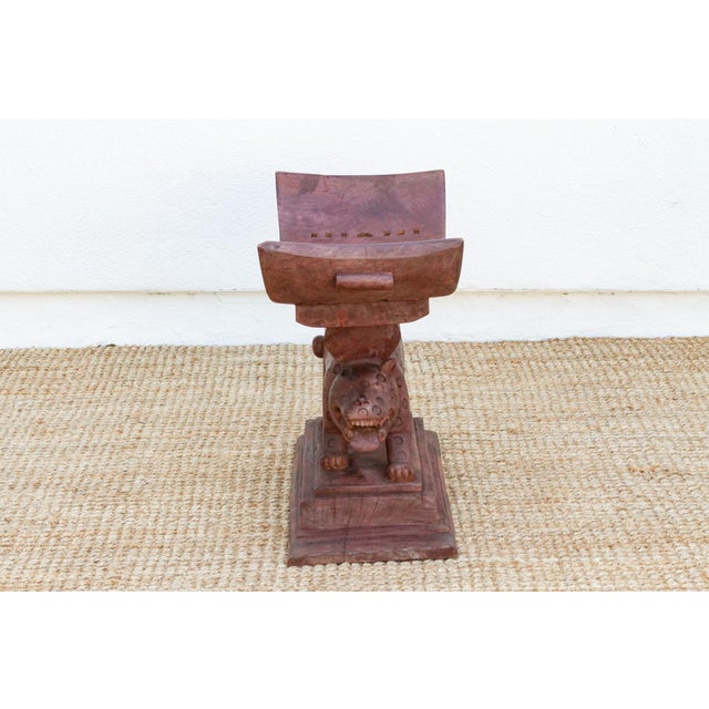 Finely Carved Vintage Leopard Ashanti Stool For Sale In Los Angeles - Image 6 of 8