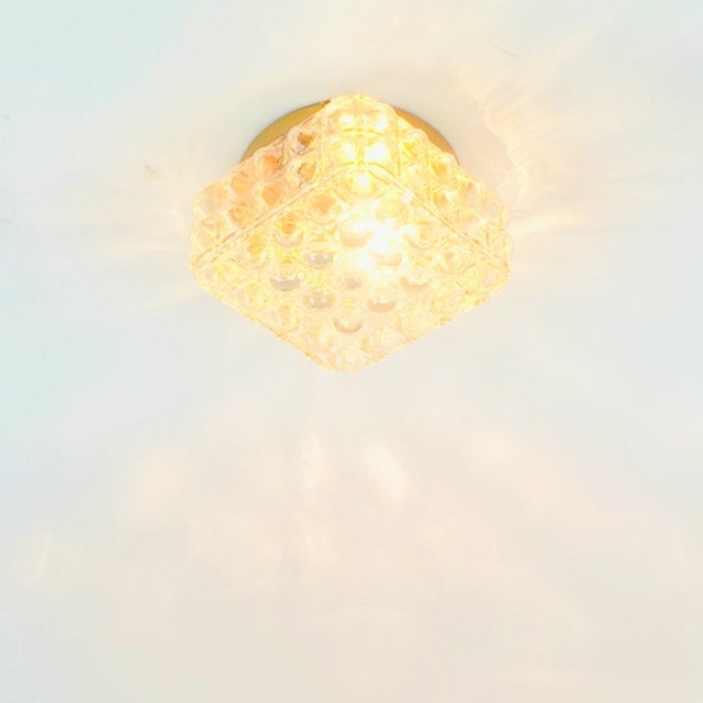 Glass 1970s Mid-Century Modern Amber Bubble Glass Wall Light by Helena Tynell for Limburg, Germany For Sale - Image 7 of 9