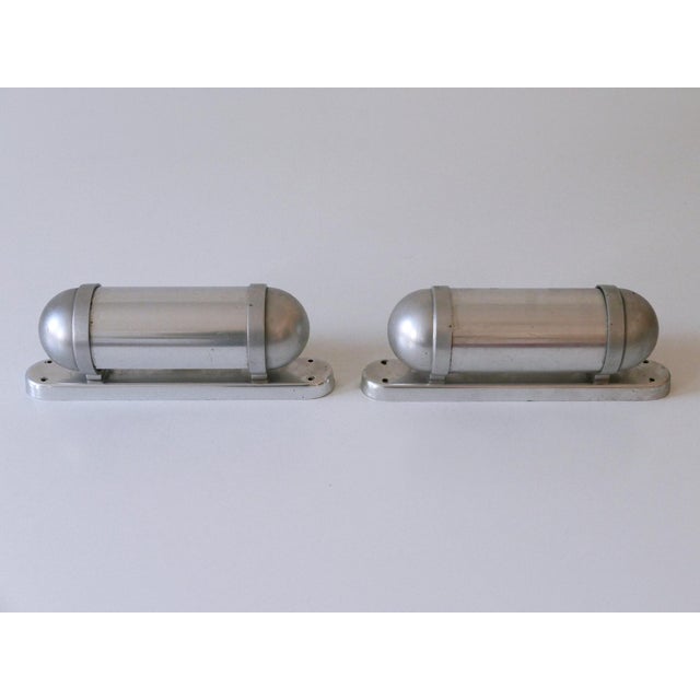 Streamline Submarine Cabinet Sconces from König, Germany, 1940s, Set of 2 For Sale - Image 16 of 18