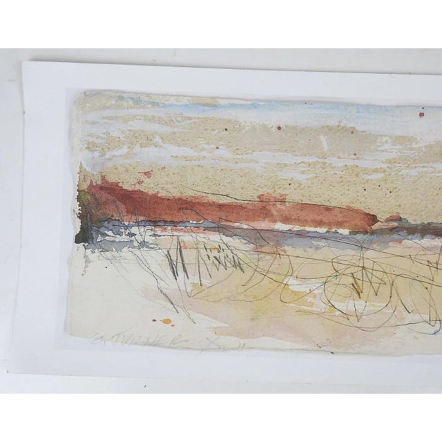 Early 21st century long-format abstract landscape in warm tones print on paper by George Turner (1943-2014) American....