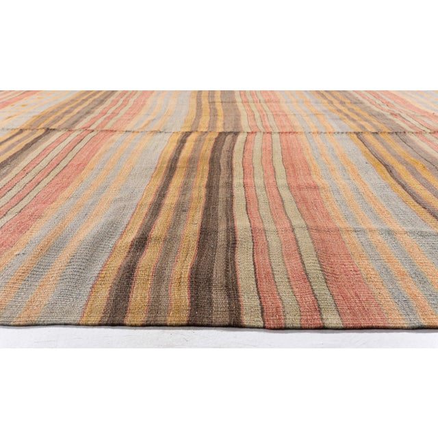 Vintage Circa 1940 Multicolor Turkish Flatweave Kilim 4'10 X 10'11 For Sale - Image 11 of 11