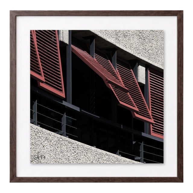 “Barbican 09” Giclee Archival Pigment Print 24x24 Framed in Walnut For Sale