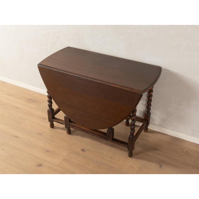 Brown German Gateleg Table, 1920s For Sale - Image 8 of 12