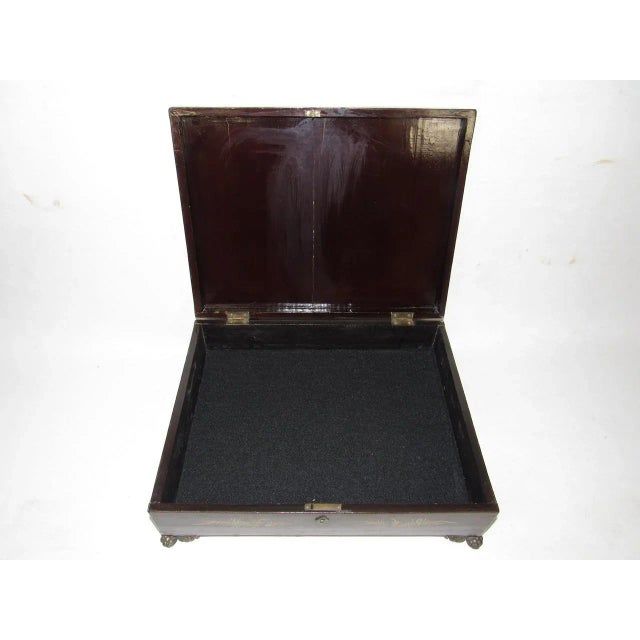 Mid 19th Century Antique Chinese Export Lacquered Box For Sale - Image 5 of 10