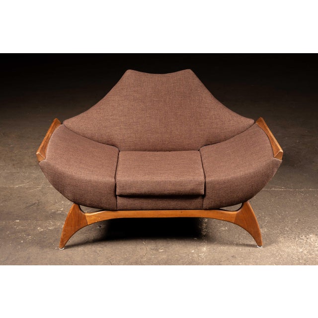 MCM Italian-Inspired Gondola Sofa in Brown For Sale - Image 4 of 12