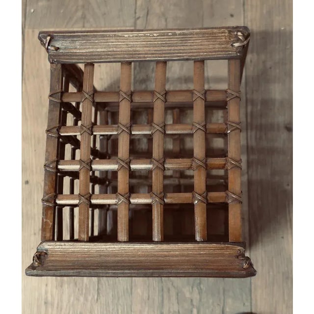 Vintage Oriental Bamboo Waste Paper Basket A very attractive piece, unusually it is in a cube shaped the bamboo is woven...