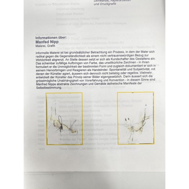 Manfred Nipp, Abstract Compositions, Paintings on Paper, 1990s, Set of 2 For Sale - Image 15 of 18