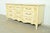 French Provincial Drexel Heritage French Provincial Louis XV Cream Lacquered Paint-Decorated Triple Dresser or Credenza, 1970s For Sale - Image 3 of 13