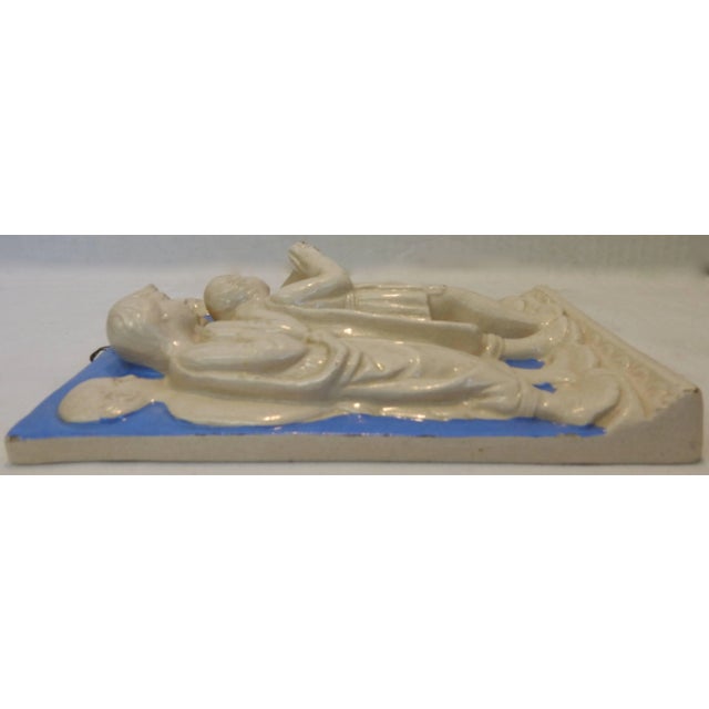 White Neoclassical Italian Della Robbia Ceramic Wall Hanging in High Relief For Sale - Image 8 of 11