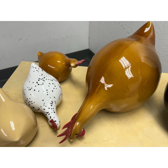 Catherine Hunter French "Les Poules" Ceramic Chickens, Set of Five For Sale - Image 9 of 12