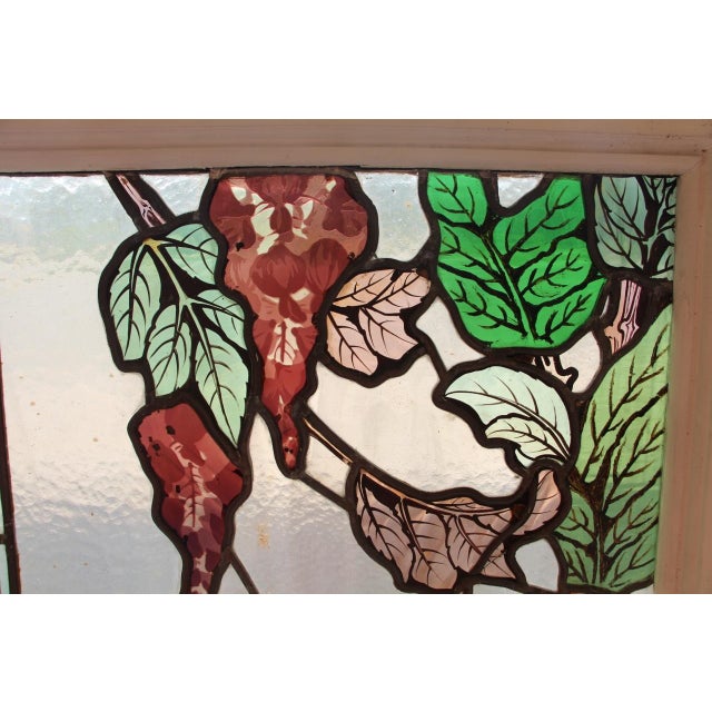 Large acid-etched glass set in triple layers (the finest quality) attributed to Jacques Gruber, decorated with bleeding...