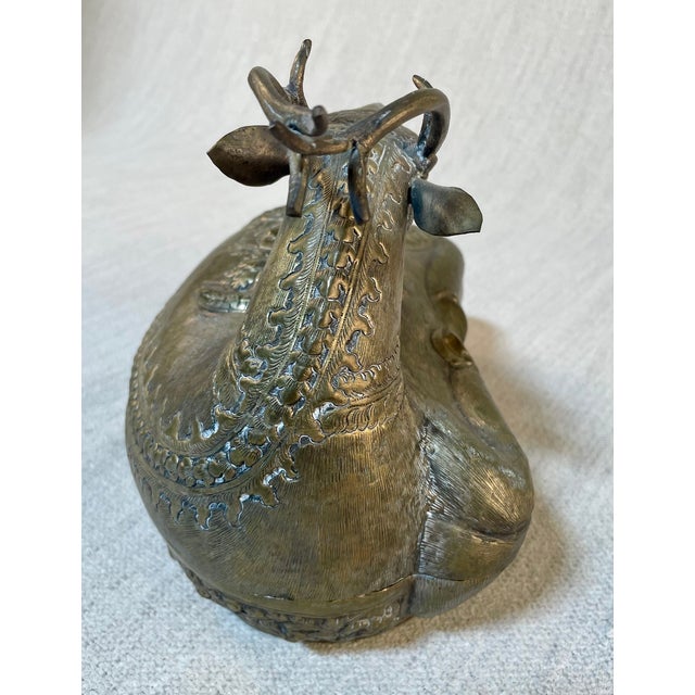 19th Century Cambodian Reclining Stag Betel Box For Sale - Image 4 of 9