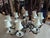 1960s Italian Capodimonte, Faience-Style Porcelain and Wrought Iron Chandelier For Sale - Image 4 of 11