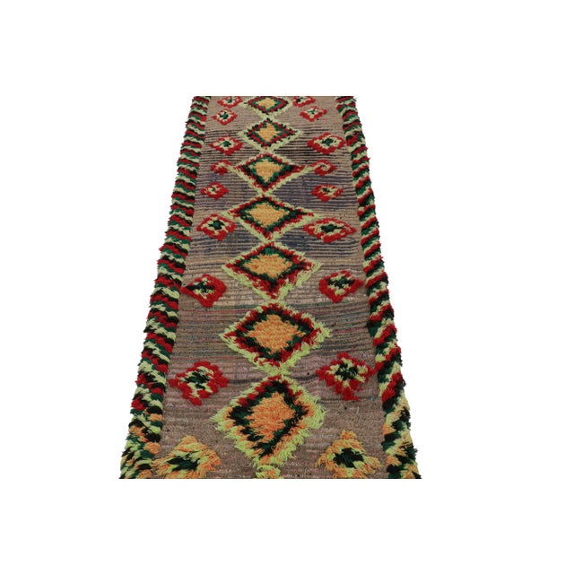 Traditional Vintage Moroccan Runner Rug With Colorful Diamond Medallions, From Rug & Kilim For Sale - Image 3 of 7
