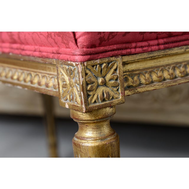 Wood Pair Gilt-Wood Louis XVI Style Benches, For Sale - Image 7 of 17