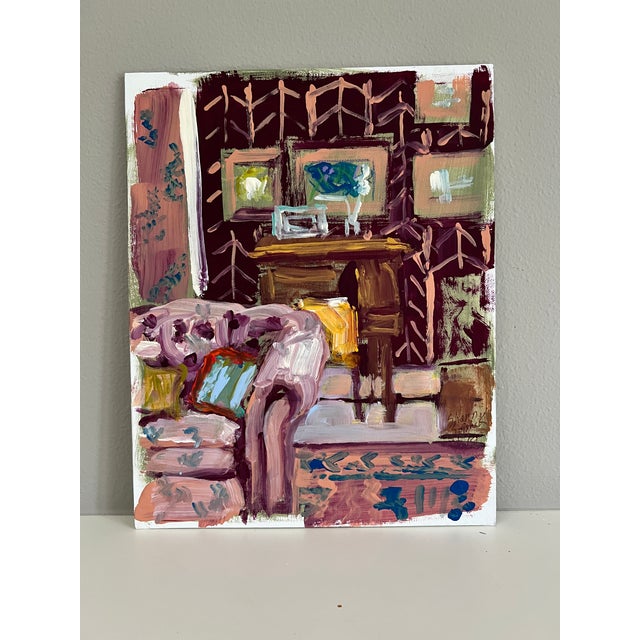 Original painting on a linen panel, delightful palette of colors. It's painted with expressive brushwork and layered...