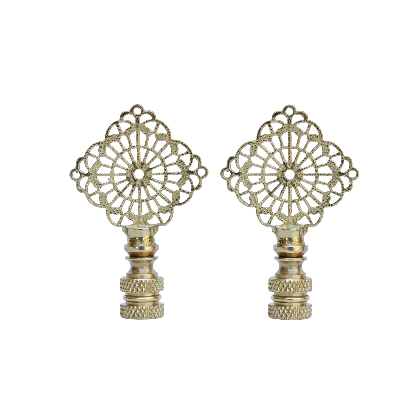 Solid Brass Square Filigree Finials A Pair Chairish