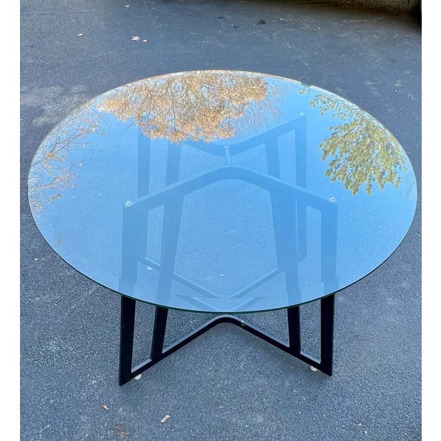 1980s Milo Baughman Style Purple Cantilever Dining Bistro Set - Set of 5 For Sale - Image 9 of 12