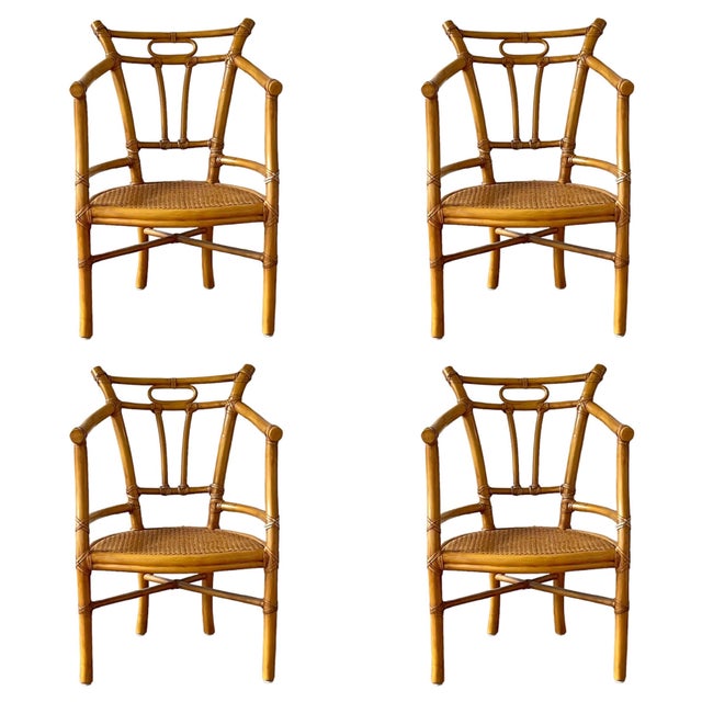 McGuire Set of Four Armchairs For Sale - Image 12 of 12