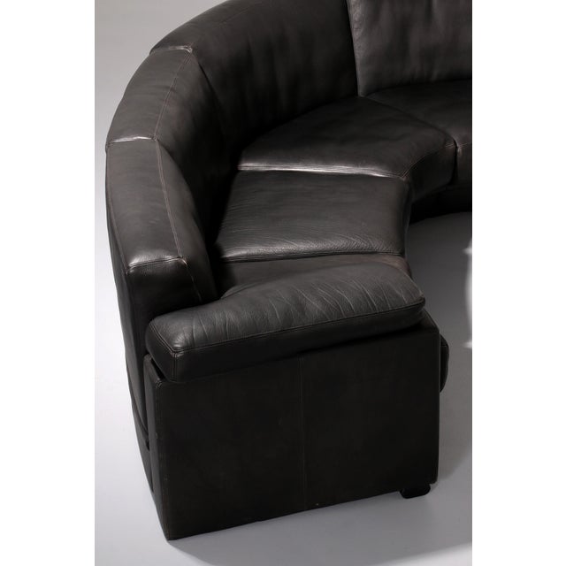 Black Modular Leather Sofa in Black from de Sede, 1980, Set of 7 For Sale - Image 8 of 13