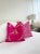 Magenta Fuchsia Embroidered Cheetah Throw Pillow With Feather Down Insert For Sale - Image 8 of 9