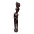 Vintage Mid-Century Hand-Carved African Mahogany Female Figure With Harvest Basket For Sale