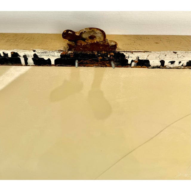 Wood Rustic Italian Print Framed in Antique Window Frame For Sale - Image 7 of 8