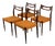 Vintage Teak and Orange Wool Chairs, 1960s, Set of 4 For Sale