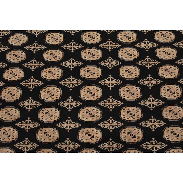 2020s Bokhara Rug 9’1” X 12’1” Black Wool Tribal Hand-Knotted Oriental Carpet For Sale - Image 5 of 13