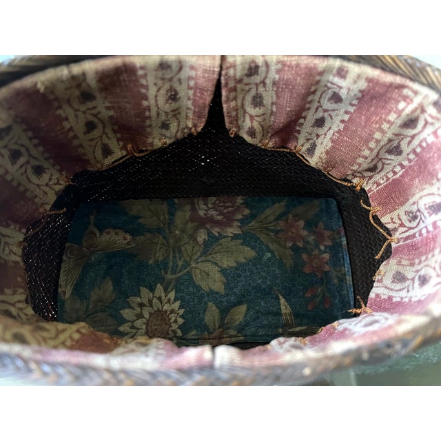 Early Japanese Hand Basket with Brocade Interior by Suzuki Gengensai For Sale In Atlanta - Image 6 of 10
