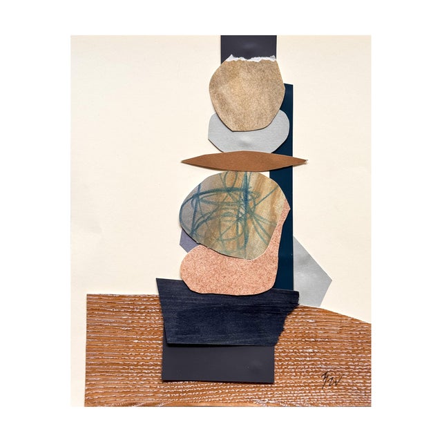 "Vessel 2" Original Mixed-Media Framed Collage on Paper by Zac Woodiel For Sale - Image 4 of 12