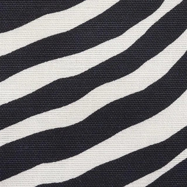 A simple zebra stripe handprinted on union cloth, this pattern provides the chic touch of animal that every room needs....
