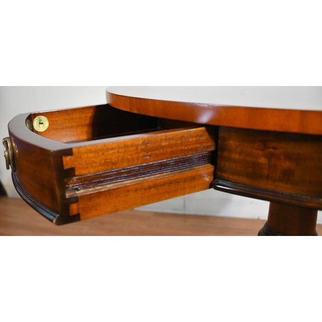 1940 English Chippendale Style Mahogany Accent Center Round Table For Sale - Image 9 of 11