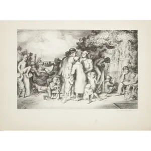 1939 After Charles Locke "The Terrace", First Edition Period Offset Lithograph