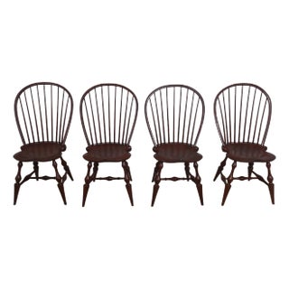 Set of 4 Dr Dimes Painted Windsor Dining Room Chairs For Sale