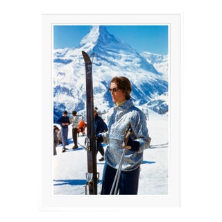 Toni Frissell 'Zermatt Skier' Archival Pigment Print Framed in White For Sale